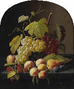 Severin Roesen A Still Life with Grapes Sweden oil painting artist